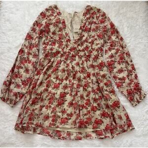 NWT Free People Women's Floral Keep You Mini Dress In XS